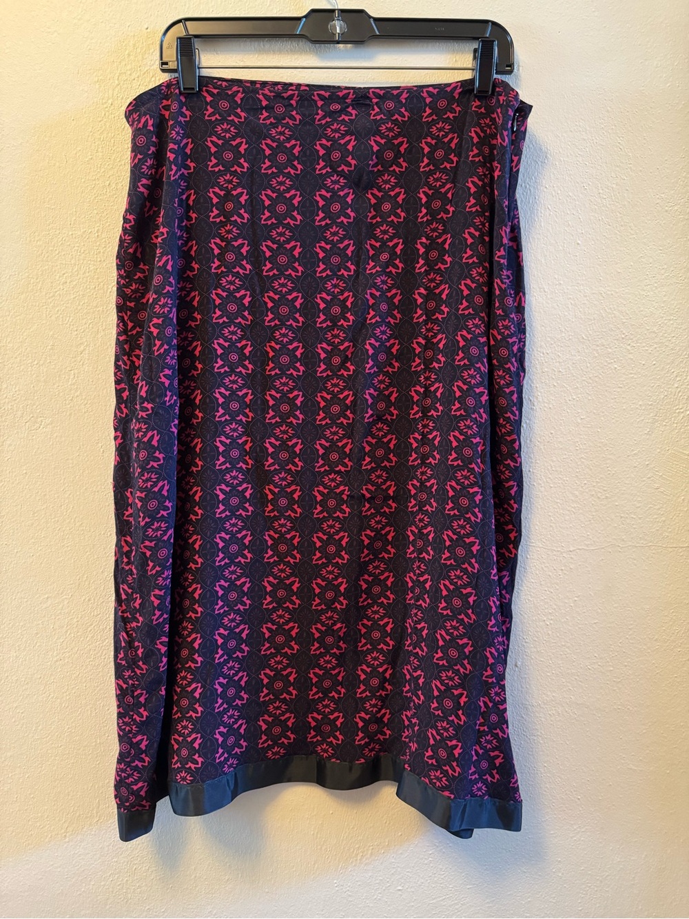 Xhilaration Pink Black Geo Floral A-Line Skirt XL Boho Chic Festival Casual
